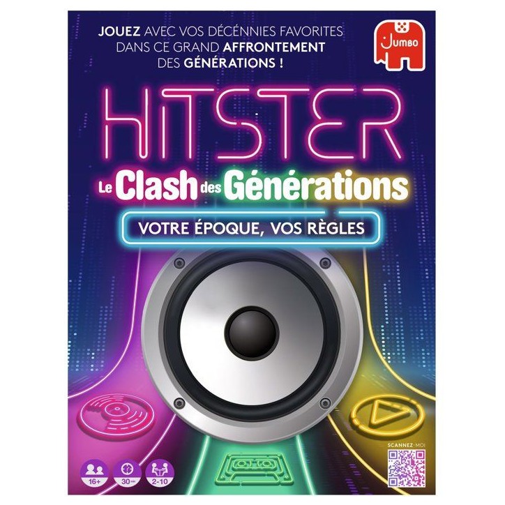 Hitster - Jeu d'ambiance - JUMBO - Le clash des générations - 2 a 10 joueurs - Des 16 ans Hitster - Jeu d'ambiance - JUMBO - Le clash des générations - 2 a 10 joueurs - Des 16 ans