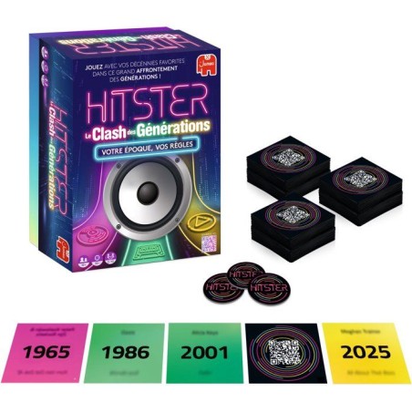 Hitster - Jeu d'ambiance - JUMBO - Le clash des générations - 2 a 10 joueurs - Des 16 ans