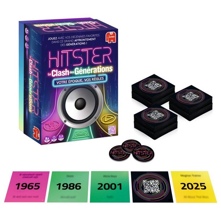 Hitster - Jeu d'ambiance - JUMBO - Le clash des générations - 2 a 10 joueurs - Des 16 ans Hitster - Jeu d'ambiance - JUMBO - Le clash des générations - 2 a 10 joueurs - Des 16 ans