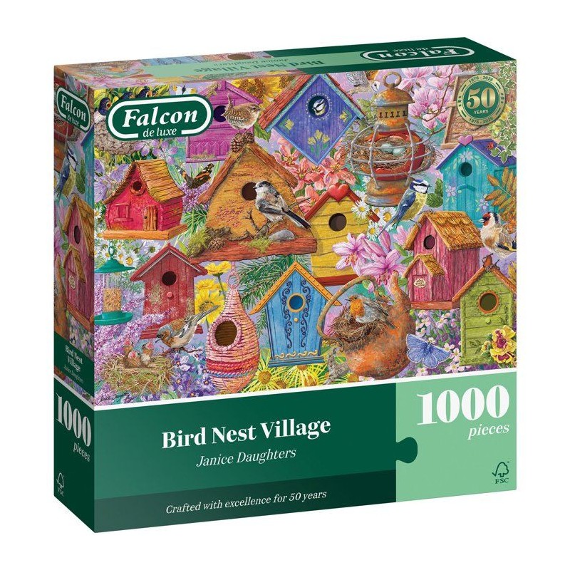 Puzzle - JUMBO - FALCON - Bird Nest Village - 1000 pieces - Des 12 ans