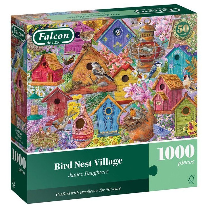 Puzzle - JUMBO - FALCON - Bird Nest Village - 1000 pieces - Des 12 ans