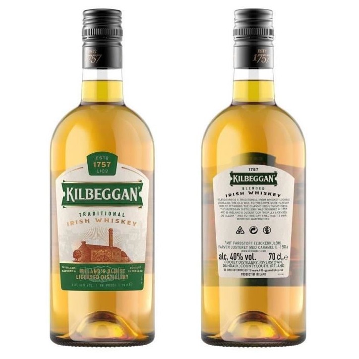 Kilbeggan Traditional Irish Whiskey| 40% vol | 70cl