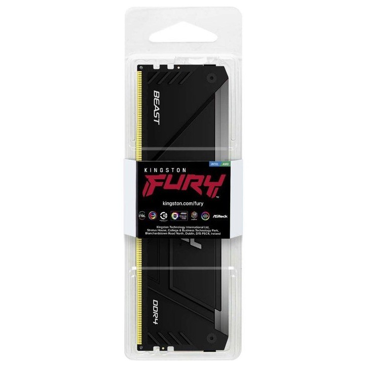 Mémoire RAM - KINGSTON - FURY Beast - 8 Go - DDR4 - 3200 MHz CL16 - Éclairage RGB personnalisable