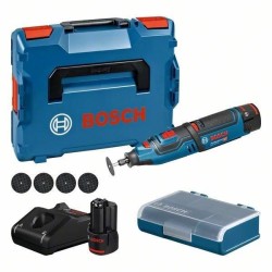 Outil rotatif Bosch Professional GRO 12V-35 + 2 batteries 2,0Ah + L-Bo