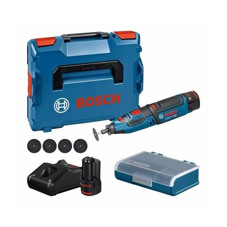 Outil rotatif Bosch Professional GRO 12V-35 + 2 batteries 2,0Ah + L-Boxx - 06019C5001