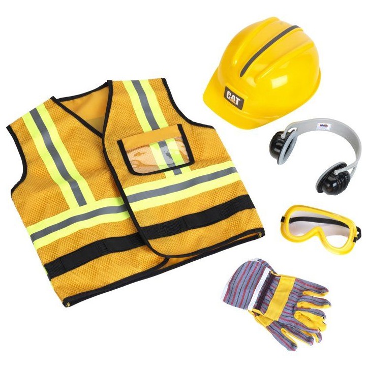 Gilet d'ouvrier de chantier - KLEIN - 3224 - Caterpillar avec accessoires - Jouet d'imitation bricolage - Des 3 ans