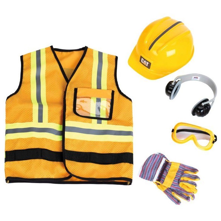 Gilet d'ouvrier de chantier - KLEIN - 3224 - Caterpillar avec accessoires - Jouet d'imitation bricolage - Des 3 ans