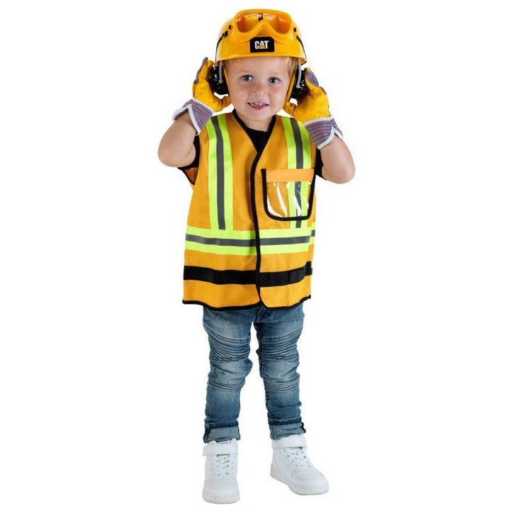Gilet d'ouvrier de chantier - KLEIN - 3224 - Caterpillar avec accessoires - Jouet d'imitation bricolage - Des 3 ans
