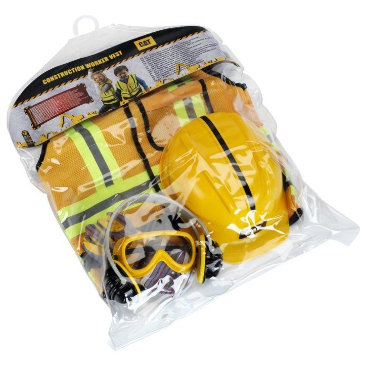 Gilet d'ouvrier de chantier - KLEIN - 3224 - Caterpillar avec accessoires - Jouet d'imitation bricolage - Des 3 ans