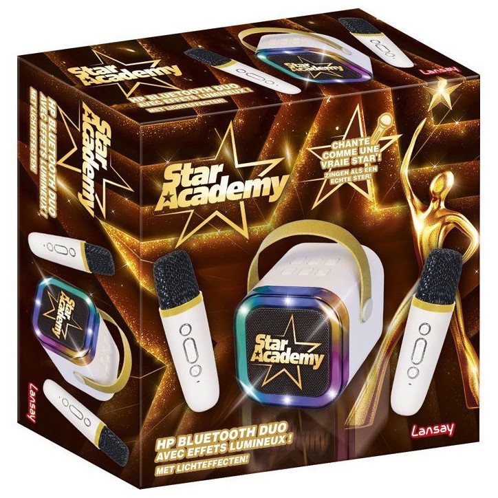 Jeu musical - LANSAY - STAR ACADEMY - HP BLUETOOTH DUO - ENCEINTE ET 2 MICROS SANS FIL - Karaoke - Des 14 ans