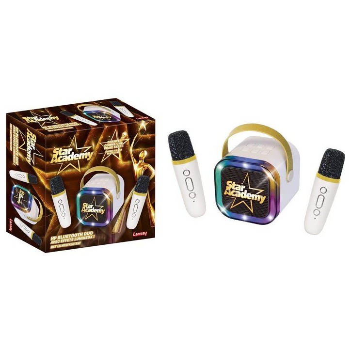 Jeu musical - LANSAY - STAR ACADEMY - HP BLUETOOTH DUO - ENCEINTE ET 2 MICROS SANS FIL - Karaoke - Des 14 ans