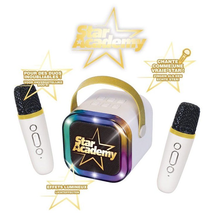 Jeu musical - LANSAY - STAR ACADEMY - HP BLUETOOTH DUO - ENCEINTE ET 2 MICROS SANS FIL - Karaoke - Des 14 ans