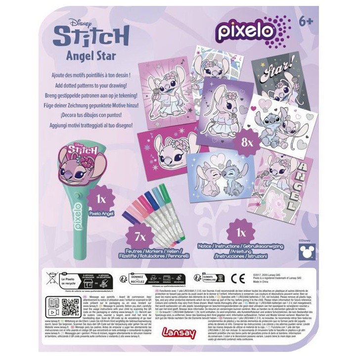 Loisir créatif - LANSAY - PIXELO ANGEL - jeu de coloriage - 8 illustrations - Des 6 ans