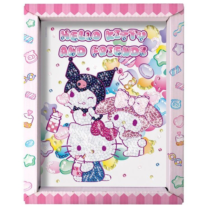 Jeu créatif - LANSAY - COLLECTION SEQUINS - HELLO KITTY & FRIENDS - Cadre en bois et illustration - Des 7 ans