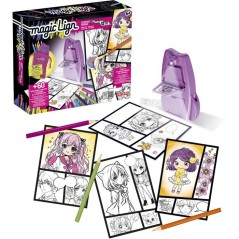 Loisir créatif - LANSAY - MAGIC LIGN - jeu de coloriage - PROJECTEUR POCKET MANGA CHIBI - 80+ illustrations - Des 6 ans