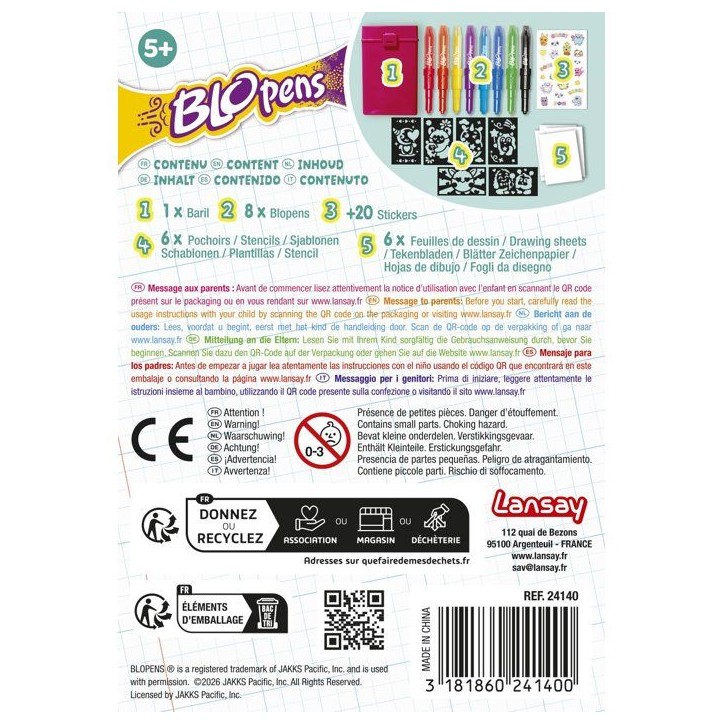 Loisir créatif - LANSAY - BLOPENS - jeu de coloriage - BARIL MONSTRES MIGNONS - Des 5 ans
