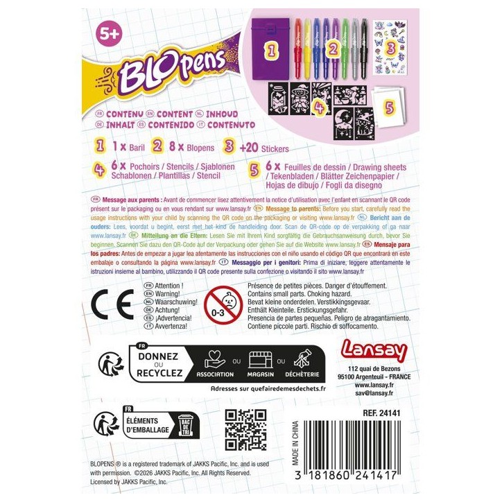 Loisir créatif - LANSAY - BLOPENS - jeu de coloriage - BARIL MAGIC - Des 5 ans
