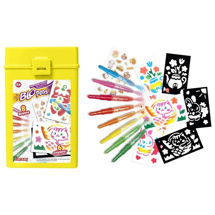 Loisir créatif - LANSAY - BLOPENS - jeu de coloriage - BARIL JARDIN FÉERIQUE - Des 5 ans