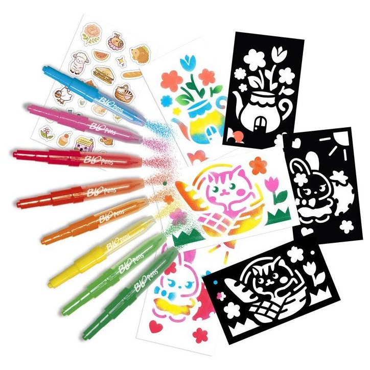 Loisir créatif - LANSAY - BLOPENS - jeu de coloriage - BARIL JARDIN FÉERIQUE - Des 5 ans