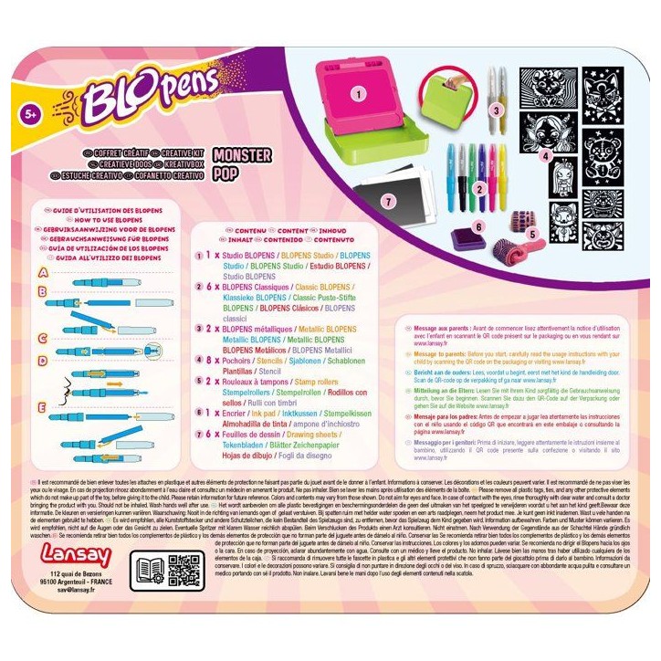 Loisir créatif - LANSAY - BLOPENS - jeu de coloriage - COFFRET CRÉATIF MONSTER POP - Des 5 ans