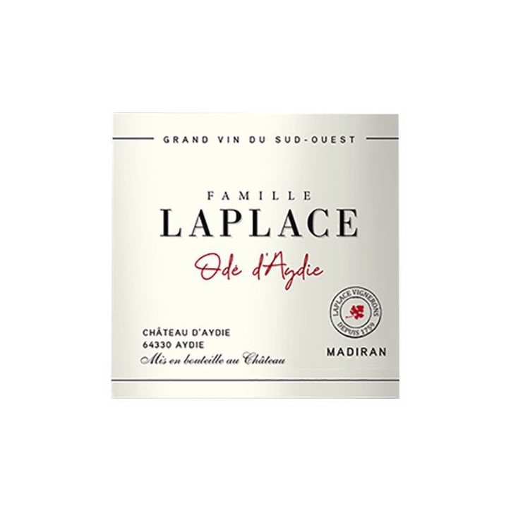 Vignoble Lapalce Cuvée Ode D'Aydie 2023 Pacherenc Du Vic Bilh Sec - Vin rouge du Sud-Ouest