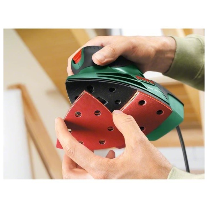 Ponceuse Multi Bosch - PSM 100 A (livrée dans un coffret en plastique avec 3 feuilles abrasives G80, G120 et G160) Ponceuse Multi Bosch - PSM 100 A (livrée dans un coffret en plastique avec 3 feuilles abrasives G80, G120 et G160)