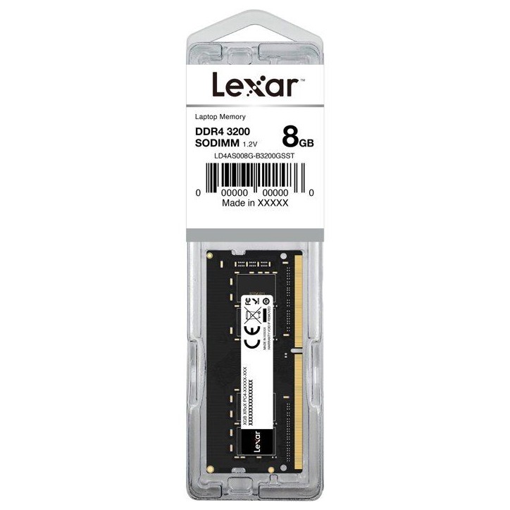 Barrette Mémoire - LEXAR - DDR4 8 Go - 260 PIN So-DIMM - 3200 Mbps CL22 - 1.2 V - Blister Barrette Mémoire - LEXAR - DDR4 8 Go - 260 PIN So-DIMM - 3200 Mbps CL22 - 1.2 V - Blister