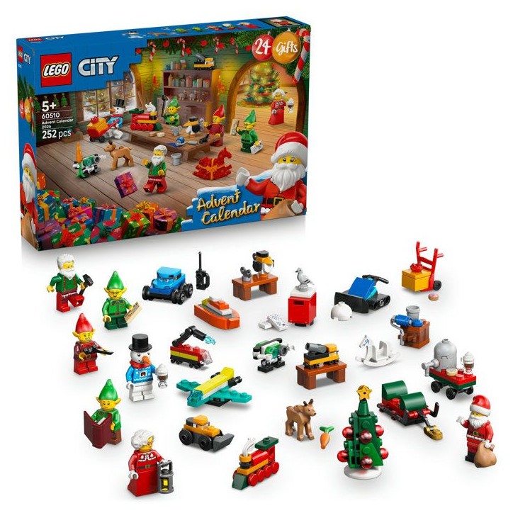 LEGO City 60510 - Calendrier de l'Avent 2026 - 24 Surprises + Tapis Atelier du Pere Noël - Set pour Enfant - A partir de 5 ans LEGO City 60510 - Calendrier de l'Avent 2026 - 24 Surprises + Tapis Atelier du Pere Noël - Set pour Enfant - A partir de 5 ans