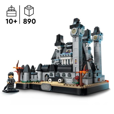 LEGO Mercredi 76788 L'Académie Nevermore - Maquette d'École avec 3 Figurines - Jeu de Construction 10 ans - Maquette - Cadeau