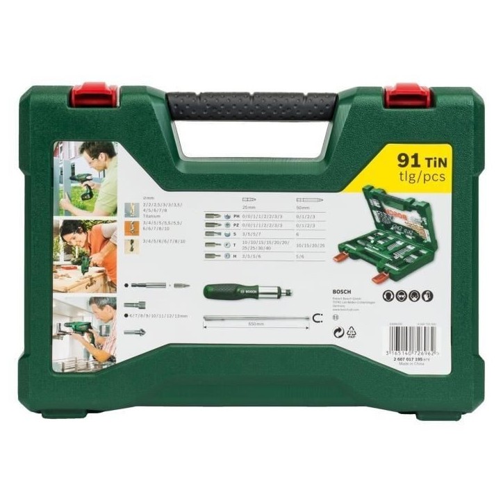 Coffret d'accessoires pour le perçage et le vissage V-Line (91 pcs) - BOSCH Coffret d'accessoires pour le perçage et le vissage V-Line (91 pcs) - BOSCH