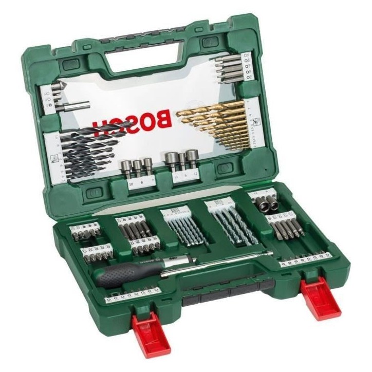Coffret d'accessoires pour le perçage et le vissage V-Line (91 pcs) - BOSCH Coffret d'accessoires pour le perçage et le vissage V-Line (91 pcs) - BOSCH