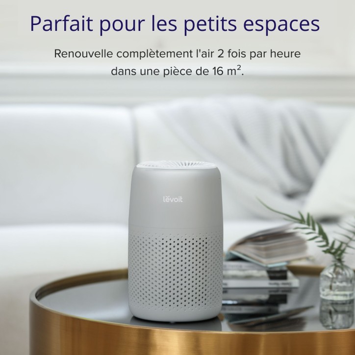 Purificateur d'air - Levoit - Core Mini Pro - Filtration 3 étapes - Surface jusqu'a 16 m² - Capteur qualité air - 7 W - Gris Purificateur d'air - Levoit - Core Mini Pro - Filtration 3 étapes - Surface jusqu'a 16 m² - Capteur qualité air - 7 W - Gris