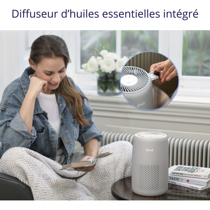 Purificateur d'air - Levoit - Core Mini Pro - Filtration 3 étapes - Surface jusqu'a 16 m² - Capteur qualité air - 7 W - Gris Purificateur d'air - Levoit - Core Mini Pro - Filtration 3 étapes - Surface jusqu'a 16 m² - Capteur qualité air - 7 W - Gris
