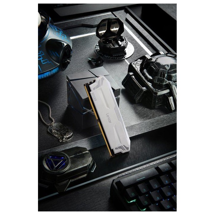 Barrette Mémoire - LEXAR Ares - DDR5 6400 - CL32 1.4 V - 32 Go (2x 16 Go) - Dissipateur thermique + RGB - Blanc Barrette Mémoire - LEXAR Ares - DDR5 6400 - CL32 1.4 V - 32 Go (2x 16 Go) - Dissipateur thermique + RGB - Blanc