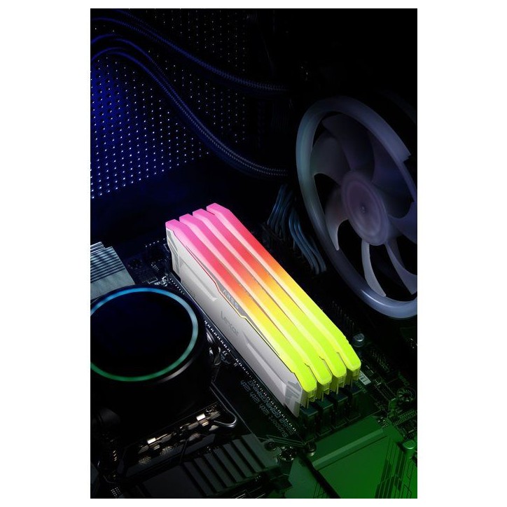 Barrette Mémoire - LEXAR Ares - DDR5 6400 - CL32 1.4 V - 32 Go (2x 16 Go) - Dissipateur thermique + RGB - Blanc Barrette Mémoire - LEXAR Ares - DDR5 6400 - CL32 1.4 V - 32 Go (2x 16 Go) - Dissipateur thermique + RGB - Blanc
