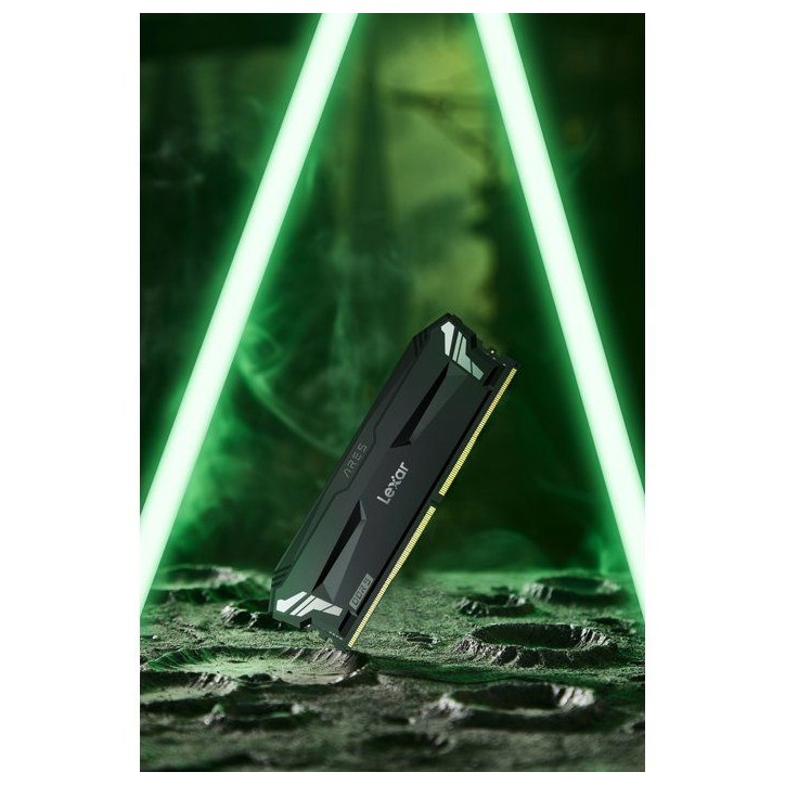 Barrette Mémoire - LEXAR Ares - DDR5 6400 - CL32 1.4 V - 32 Go (2x 16 Go) - Dissipateur thermique + RGB - Noir Barrette Mémoire - LEXAR Ares - DDR5 6400 - CL32 1.4 V - 32 Go (2x 16 Go) - Dissipateur thermique + RGB - Noir