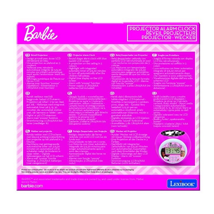 Réveil Projecteur Barbie Réveil Projecteur Barbie