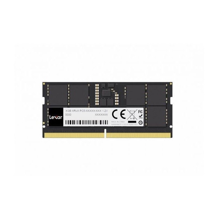 Barrette Mémoire - LEXAR - DDR5 16 Go - 262 PIN So-DIMM - 5600 Mbps CL46 - 1.1 V - Blister Barrette Mémoire - LEXAR - DDR5 16 Go - 262 PIN So-DIMM - 5600 Mbps CL46 - 1.1 V - Blister