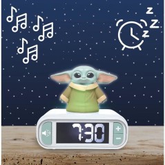 LEXIBOOK - Réveil veilleuse Grogu - Star Wars - Sons et mélodies, écran LCD rétro-éclairé et lumineux - Vert