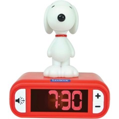 LEXIBOOK - Réveil veilleuse Snoopy - Sons et mélodies, écran LCD r