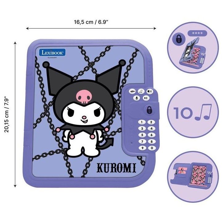 LEXIBOOK - Journal intime électronique avec coffre-fort - Kuromi