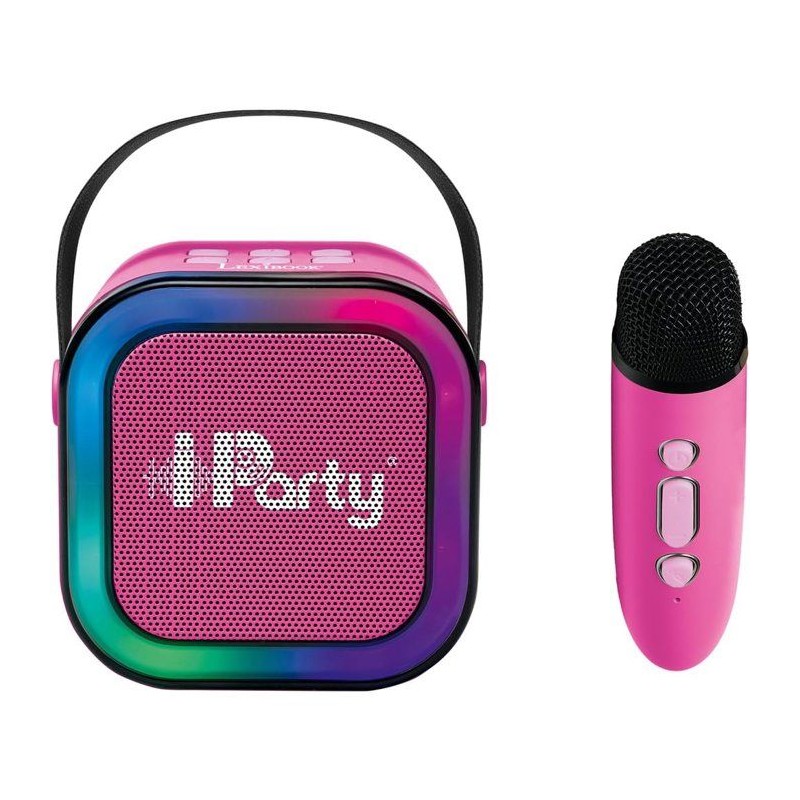 LEXIBOOK - Enceinte Karaoké Portable Rose avec 2 microphones sans fil
