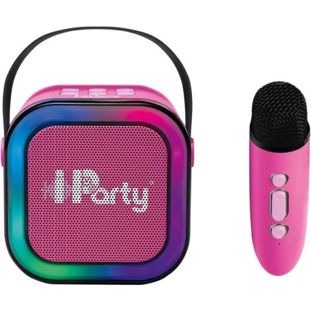 LEXIBOOK - Enceinte Karaoké Portable Rose avec 2 microphones sans fil