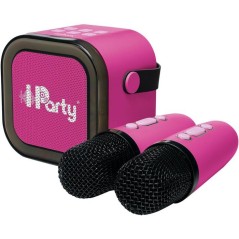 LEXIBOOK - Enceinte Karaoké Portable Rose avec 2 microphones sans fil