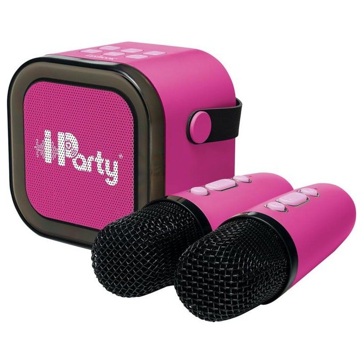 LEXIBOOK - Enceinte Karaoké Portable Rose avec 2 microphones sans fil