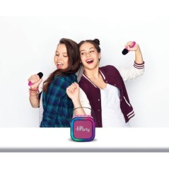 LEXIBOOK - Enceinte Karaoké Portable Rose avec 2 microphones sans fil
