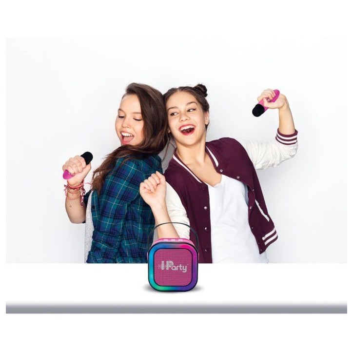LEXIBOOK - Enceinte Karaoké Portable Rose avec 2 microphones sans fil