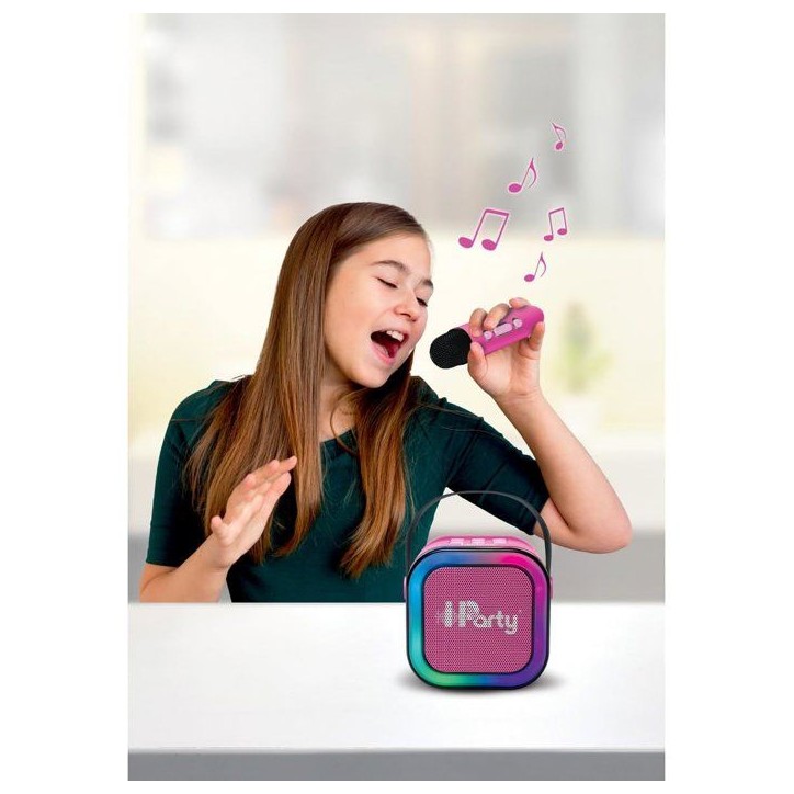 LEXIBOOK - Enceinte Karaoké Portable Rose avec 2 microphones sans fil