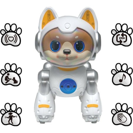 LEXIBOOK - Cyber Power Puppy – Mon fidele compagnon high-tech - Commande vocale télécommandé - Danse marche imite un vrai c