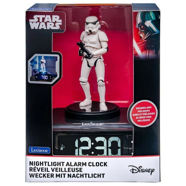 LEXIBOOK - Réveil digital avec veilleuse Stormtrooper et effets sonores